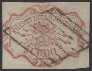 STATO PONTIFICIO - 1852 1 Scudo rosa carminio - (34/FM22) - Foto 1 di 2