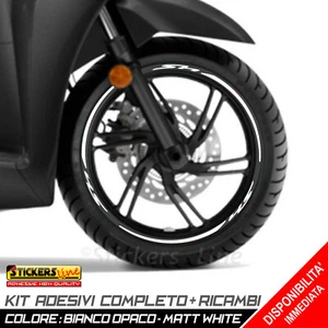 Adesivi Cerchi Honda SH 125 150 300 strisce adesive ruote BIANCO OPACO Rac 2 - Foto 1 di 1