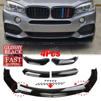 For BMW X1 X2 X3 X4 X5 X6 Glossy Black Front Bumper Lower Lip Spoiler Splitter Foto 1 de 4
