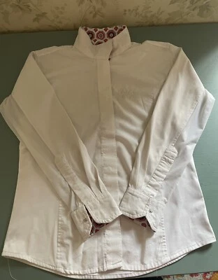 Camisa de espectáculo de manga larga para niños Equine Couture talla 10 Foto 1 de 4