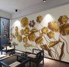 3D Goldenes Lotus M1458 Tapete Wandbild Selbstklebend Abnehmbare Aufkleber Eve