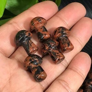 10 piezas caoba natural obsidiana hongo cuarzo cristal Reiki gema curativa - Imagen 1 de 9