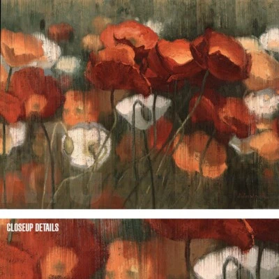 40W"x30H" EL PODER DEL ROJO II por SHIRLEY NOVAK - FLORES FLORAL JARDÍN LONA Foto 1 de 4