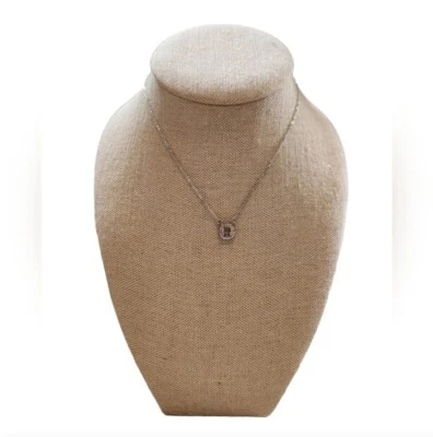 Collar Colgante Claire's Monograma R Bling Tono Plata 24" Foto 1 de 3