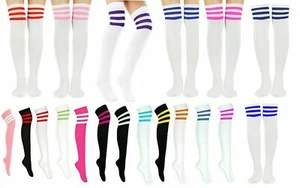 Ladies And Mens Over The Knee Thigh High 118 - 118 Referee Sox Socks Fancy Dress - Picture 1 of 33