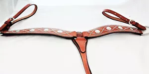 Billy Cook Conchos Manchados Cuero Cuello de Pecho Tack Caballo Nuevo Mancha de Castaño - Imagen 1 de 1
