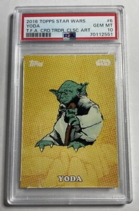 2016 Topps Star Wars Card Trader Classic Art Yoda PSA 10 Pop 1 - Picture 1 of 2