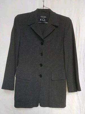 Blazer para mujer Escada a lunares blanco y negro 100 % algodón (18X30X23) talla 34 Foto 1 de 4