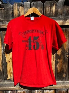 Large Cuarenta Y Cinco 45 Revolver Shirt New Mexico Red Tee - Picture 1 of 6