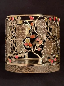 Bath & Body Works OWLS FALL Branches Leaves 3-Wick Candle Holder RETIRED - Picture 1 of 6