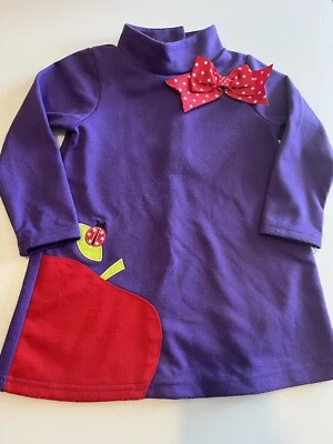 Vestido SAMARA Bebé Niñas Talla 24 Meses Ladybug Manzana Lazo Cuello Alto Manga Larga Foto 1 de 4