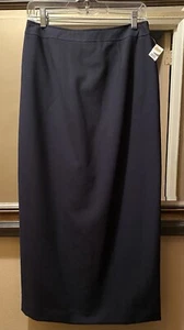 Maxi falda Talbots para mujer azul marino con cremallera 100 % lana talla 10 - Imagen 1 de 12