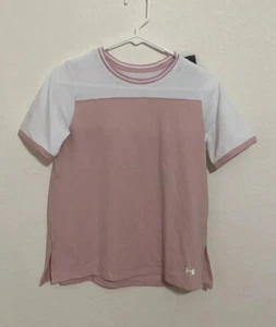 Neu Mädchen Under Armour T-Shirt Oberteil Jugend Gr. XL rosa & weiß - Bild 1 von 6