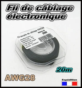 awg28N Kabelbaum schwarz Elektronik Modellbau Ø 0,8mm Spule 20m  - Bild 1 von 1