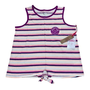 Justice Girls Size L (12/14) Striped Front Tie Knot Tank Top ~ NWT - Picture 1 of 7