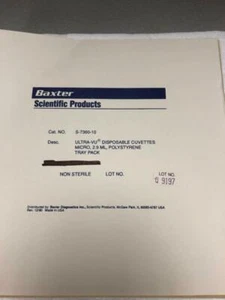 Baxter Ultra-Vu Disposable Cuvettes 2.9 mL Micro *Lot of TEN* Cat No. S-7360-10 - Picture 1 of 5