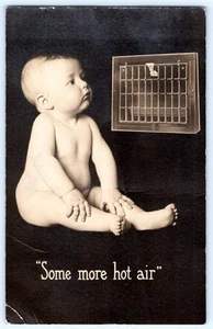 1917 HARY & COOLEY CO NUEVA POSTAL PUBLICITARIA BEBÉ BRITÁNICO CT ALGO MÁS AIRE CALIENTE - Imagen 1 de 2