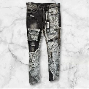 ROCKSTAR ORIGINAL Men’s Dark Grey Slim Fit Cargo Jean 30 New With Tags - Picture 1 of 5