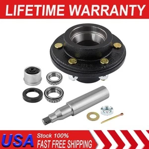 Fits 5200lbs Trailer Hub 6 on 5.5" & 15123 25580 Bearings Round Spindle #42 C15 - Picture 1 of 8