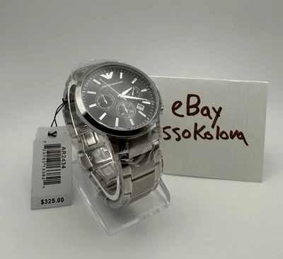 Reloj Emporio Armani AR2434 Hombre Cronógrafo Plateado Acero Inoxidable 43mm Foto 1 de 2