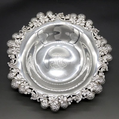Antiguo plato de caramelo de plata esterlina cardo trébol Tiffany Co c1895 6 1/4" Foto 1 de 4