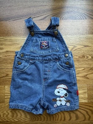 Pantalones cortos vaqueros de béisbol vintage Baby Snoopy talla 18 meses Foto 1 de 4