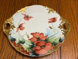 Antique Plate JPL Jean Pouyat Limoges France Hand Painted Gold trim Porcelain - Picture 1 of 9
