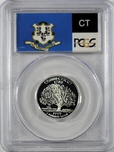 1999 - S Silver Washington Quarter - Connecticut - PCGS PR69DCAM - Flag Series - Picture 1 of 2