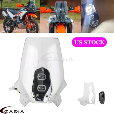 LED Headlight w/ Windshield Kit For KTM 790 890 ADVENTURE-R ENDURO 690 701 RALLY - Image 1 of 4