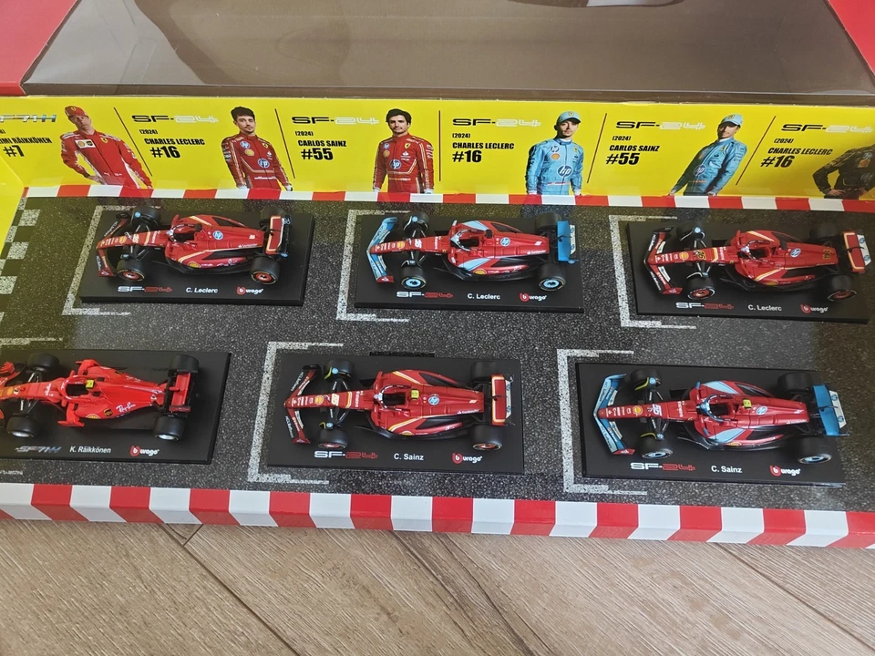 Burago 1 43 Ferrari Formula 1 F1 Scale Die Cast Metal-6 cars