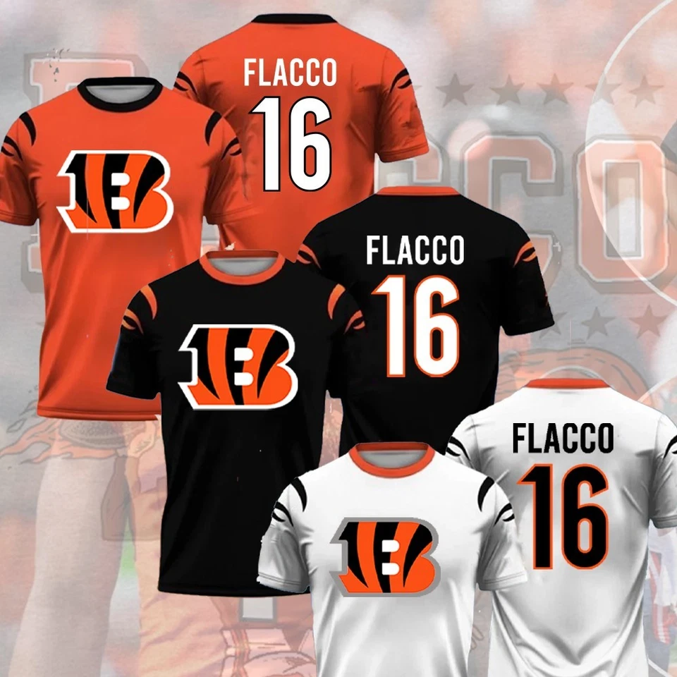 🔥¡MEJOR ELECCIÓN! Joe Flacco #16 Cincinnati Impreso 2025 Nombre y Número Regalo Foto 1 de 4