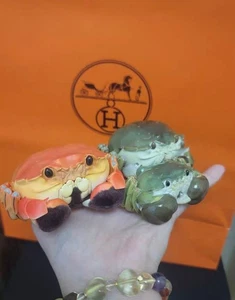 3pcs Animal Planet Hairy Crabs Family Set Resin Statue Model Collect Rare Toys - Picture 1 of 8