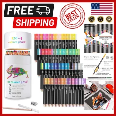 120-Color Soft Core Colored Pencils Set for Artists & Beginners - Image 1 of 4