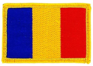 PATCH ROMANIA 7x4.5cm Embroidered Thermal Adhesive Flag Patch New - Picture 1 of 1
