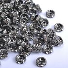 100 pièces perles d'espacement rondelle cristal tchèque strass argent 4 mm 5 mm 6 mm 8 mm 10 mm