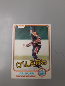 1981-82 O-Pee-Chee Hockey Card JARI KURRI #107 Rookie Edmonton Oilers 
