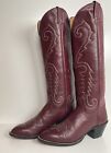 Vintage Hondo 18” Burgundy Cowgirl Boots 6.5 A Stitched