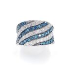 Sandra Biachi 14K White Gold Blue & White Diamond Women's Ring Lp6323bda+