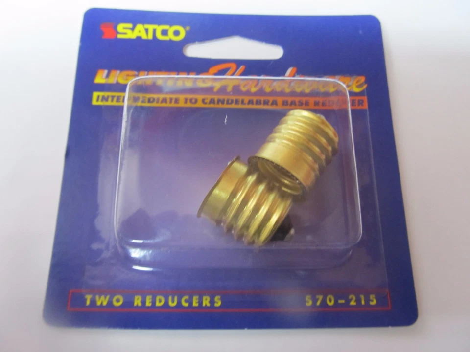 SATCO Brass Intermediate to Candelabra Base Socket Reducer 2 PK