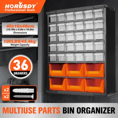 HORUSDY 36 Drawer Hardware Storage Box Bins Container Metal Frame For Lego Bead Nut Bolt