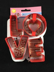 Wilton LOVE Metal Cookie Cutters 4 Piece Valentine's Day Wedding Party NEW - Picture 1 of 1