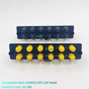 LGX Fiber Optical Panel 12 ST Simplex SM/MM Adapter Compatible COMMSCOPE LGX - Picture 1 of 9