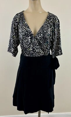 Vestido con cinturón Diane von Furstenberg Marchmont para mujer talla 8 Wild Codorniz EXC Foto 1 de 4