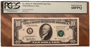 Top Grade! 1995 $10 Star Note - PCGS 68 PPQ San Francisco (FR 2032-L*) - Picture 1 of 2
