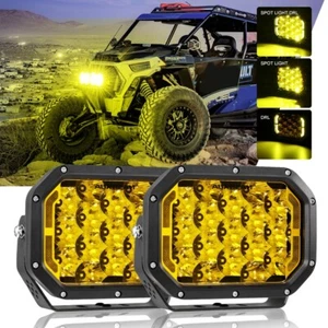 AUXBEAM 7X5" LED Driving Lights Pods Amber DRL Work Lamp For Can-Am Maverick X3 - Picture 1 of 12