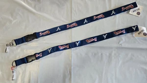 Atlanta Braves Lanyard - Lot of 2 - Breakaway Keychain - New Blue - Picture 1 of 1