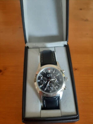 GFF Herren Uhr Ziffernblatt schwarz Strich/Nummerneinteilung Quartz analog OVP - Bild 1 von 4