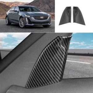 For Cadillac CT5 2020-2024 Carbon Fiber Front Triangle A Pillar frame Cover Trim - Picture 1 of 6