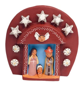 Peruvian Grotto Nativity Ceramic Fair Trade Eco Crossroads Holy Family - Picture 1 of 1