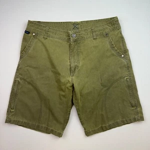 Kuhl Vintage Patina Dye Shorts Mens 34 x 10 Green Outdoor Gorpcore Casual Hiking - Picture 1 of 7